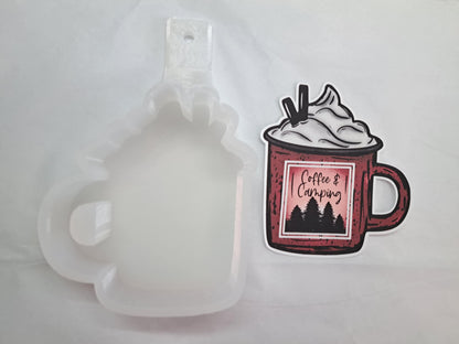 Coffee & Hot Cocoa Mug Cardstock Silicone Mold, Aroma Bead Molds, Car Freshies, Premium Cardstock Images
