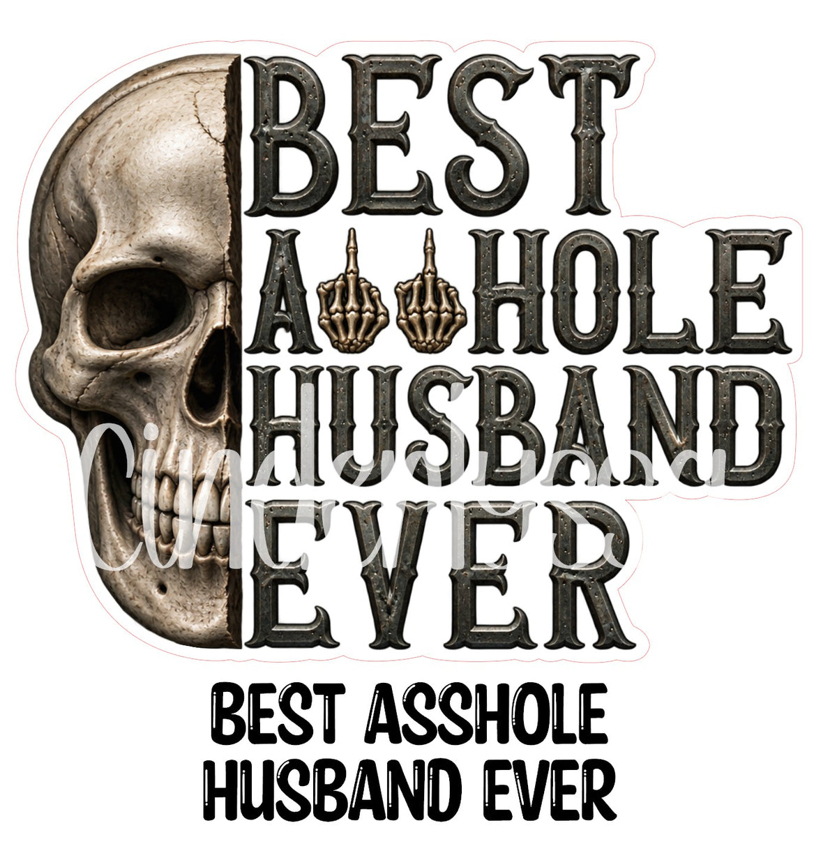 Best Asshole Husband Ever with Skull Cardstock Silicone Mold, Aroma Bead Molds