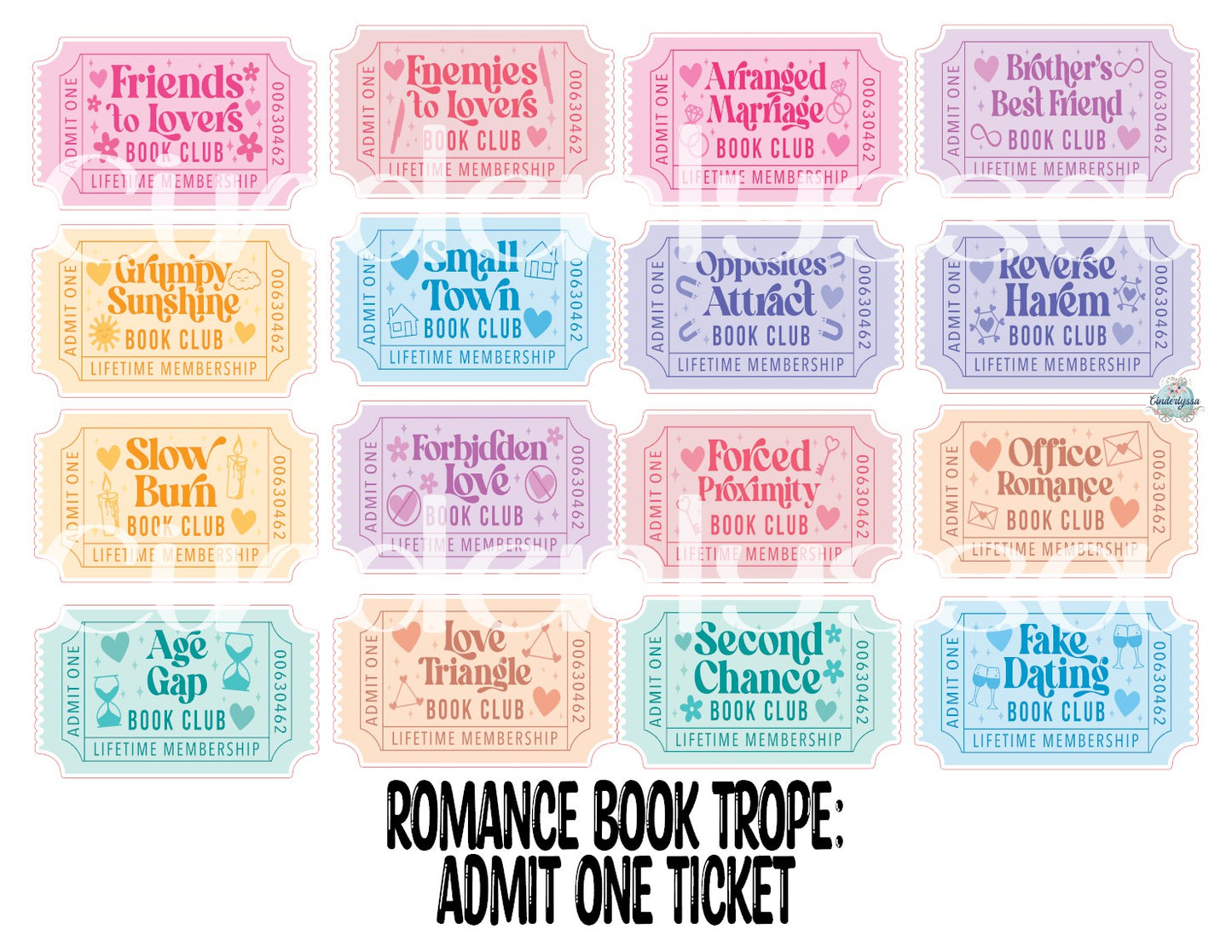Book Tropes: Admit One Ticket Book Club Cardstock Silicone Mold, Aroma Bead Molds, Premium Cardstock Images