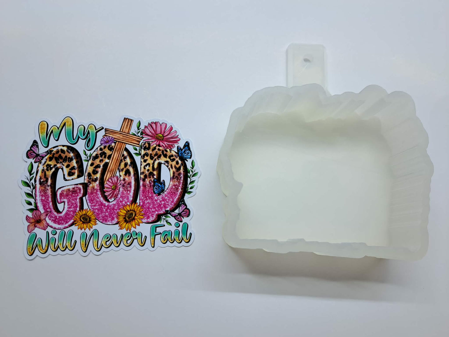 My God Will Never Fail Cardstock Silicone Mold, Aroma Bead Molds, Premium Cardstock Images