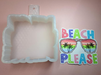 Beach Please Cardstock Silicone Mold, Aroma Bead Molds, Premium Cardstock Images