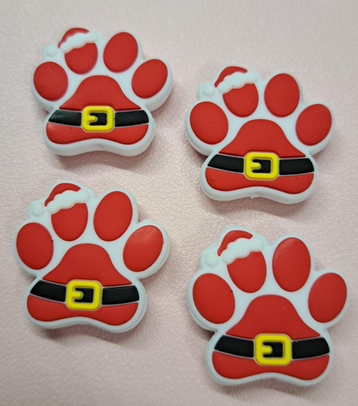 Paw Print: Santa Suit (Christmas) Silicone Focal Bead