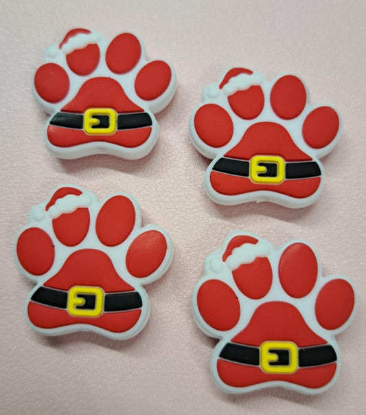 Paw Print: Santa Suit (Christmas) Silicone Focal Bead