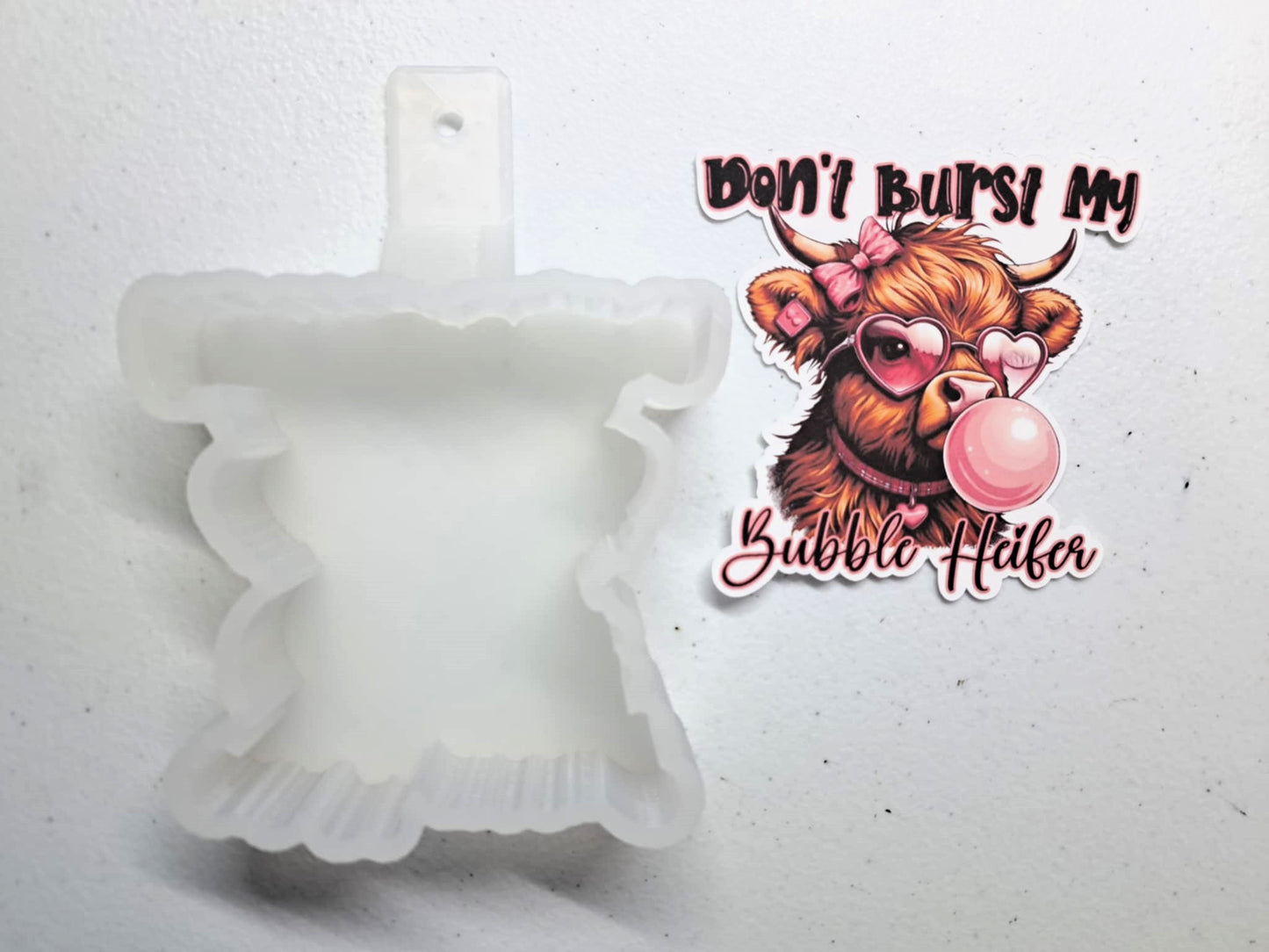 Don't Burst My Bubble Heifer Cardstock Silicone Mold, Aroma Bead Molds, Premium Cardstock Images