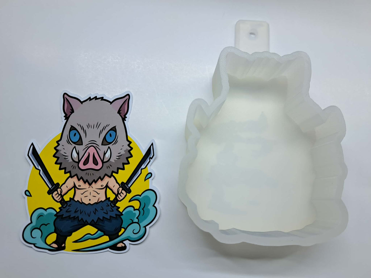 Demon Slayer: Kimetsu No Yaiba - Inosuke Chibi Cardstock Silicone Mold, Aroma Bead Molds, Premium Cardstock Images