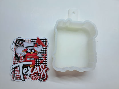 Retro Preppy College Teams: Texas Tech Raiders Cardstock Silicone Mold, Aroma Bead Molds, Premium Cardstock Images