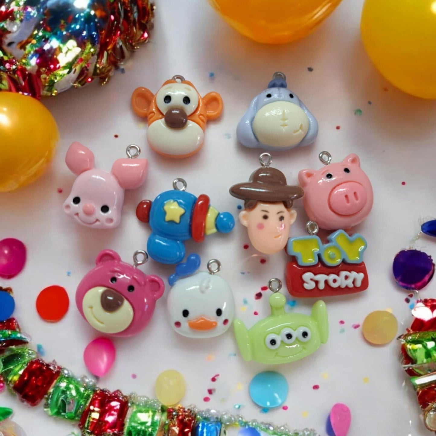 Toy Story & Winnie the Pooh Friends: Flat Back Resin Charm with eye hook - 4000
