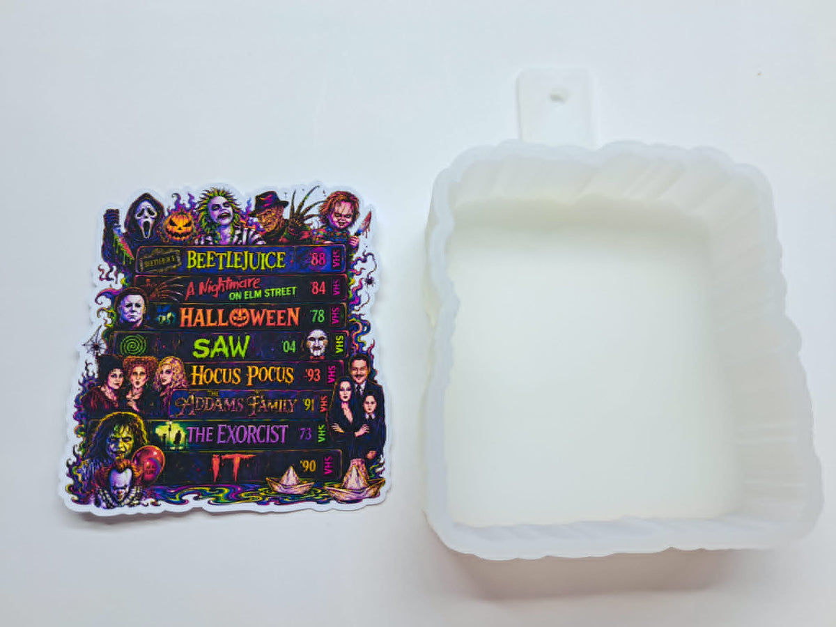 VHS Halloween Cardstock Silicone Mold, Aroma Bead Molds, Premium Cardstock Images