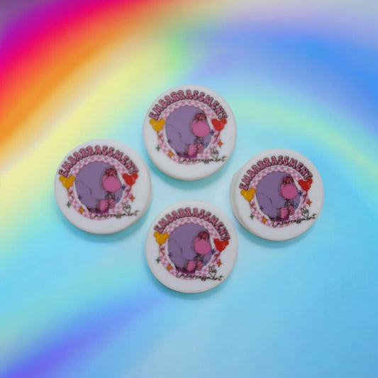 Inside Out: Embarrassment on White Round - Movie Inspired Silicone Focal Bead