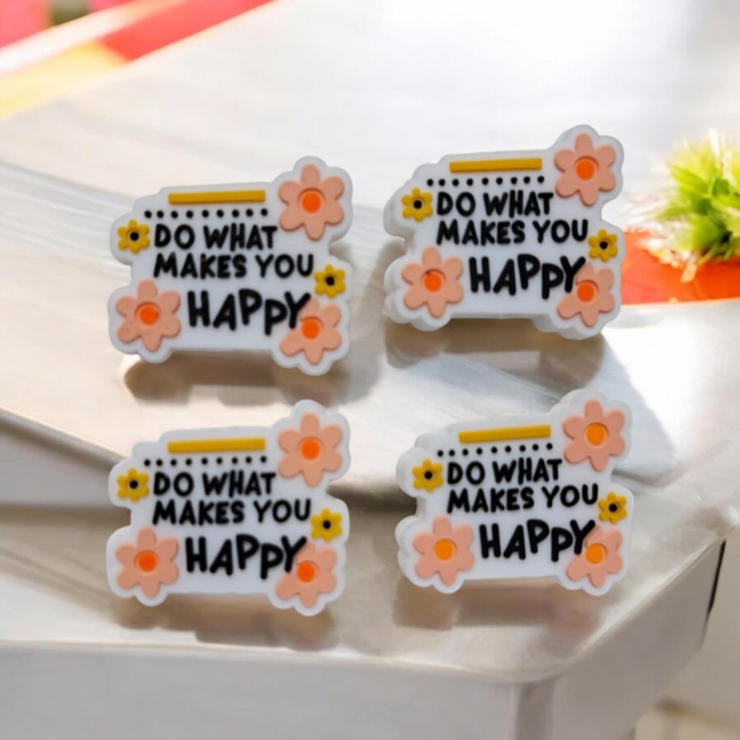 Do What Makes You Happy with Flowers Silicone Focal Bead