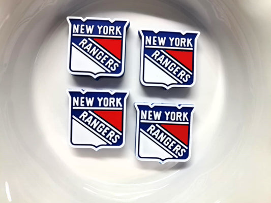 New York Rangers Logo - Hockey Team Silicone Focal Bead