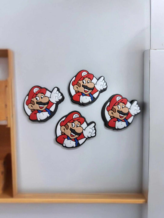 Mario Upper Body Pointing: Super Mario Brothers Movie/Game Inspired Full Body Silicone Focal Bead - 0966