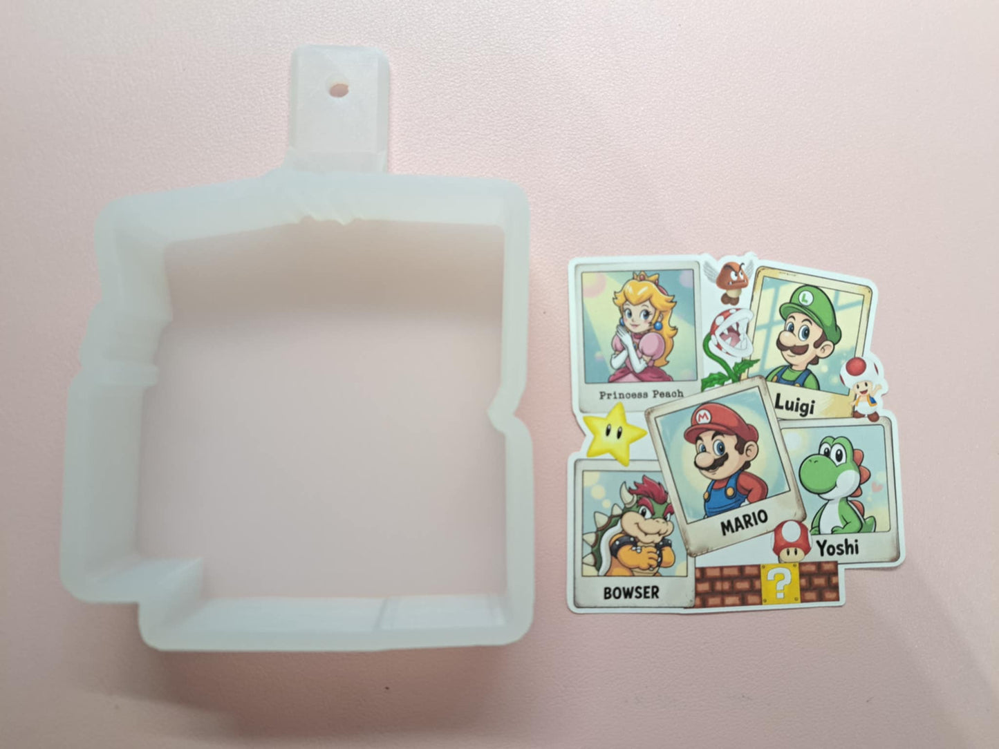 Super Mario Polaroids Cardstock Silicone Mold, Aroma Bead Molds, Premium Cardstock, Silicone Cardstock Freshies