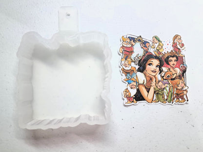 Snow White Collage Cardstock Silicone Mold, Aroma Bead Molds, Premium Cardstock Images