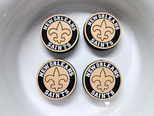 New Orleans Saints Round Logo Silicone Focal Bead