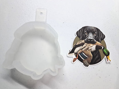 Black Labrador Duck Hunting Cardstock Silicone Mold for Aroma Bead Molds, Premium Cardstock Images
