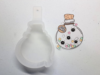 Soot Sprites Bottle: Ghibli Studio - Movie Inspired Cardstock Silicone Mold, Aroma Bead Molds, Premium Cardstock Images
