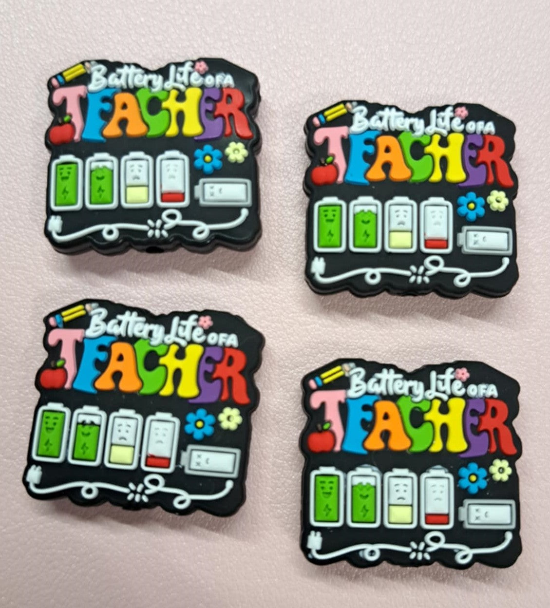 Teacher: Battery Life Era Silicone Focal Bead