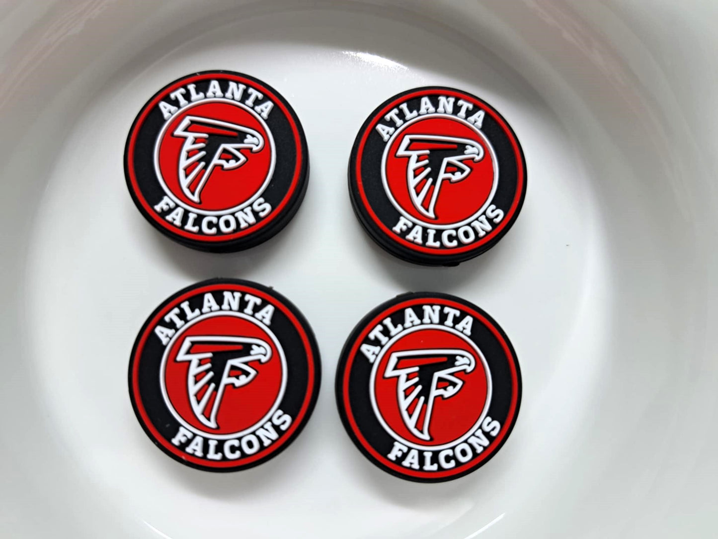 Atlanta Falcons Round Logo Silicone Focal Bead