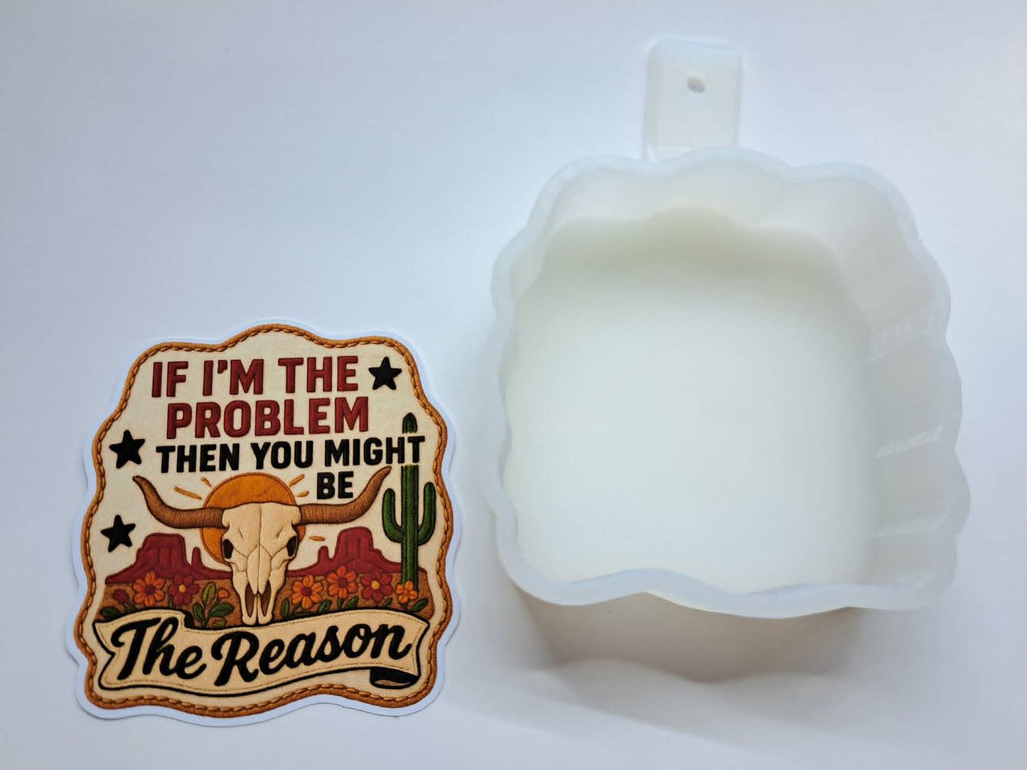 The Reason Western Cardstock Silicone Mold, Aroma Bead Molds, Car Freshies, Premium Cardstock Images
