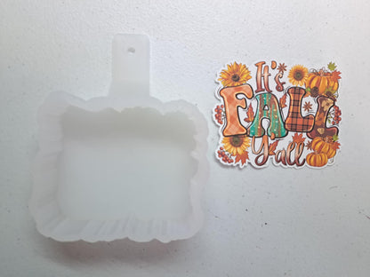 It's Fall Y'all: Pumpkin, Leaves, Sunflowers, Plaid Pattern Cardstock Silicone Mold, Aroma Bead Molds, Premium Cardstock Images