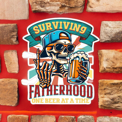 Surviving Fatherhood One Beer At A Time Cardstock Silicone Mold, Aroma Bead Molds, Premium Cardstock Images