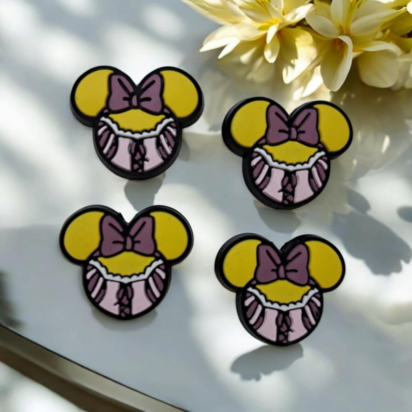 Rapunzel: Mouse Ears Round Disney Movie Inspired Silicone Focal Bead
