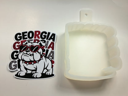Georgia Bulldogs Heart Sunglasses Cardstock Silicone Mold, Aroma Bead Molds, Premium Cardstock Images