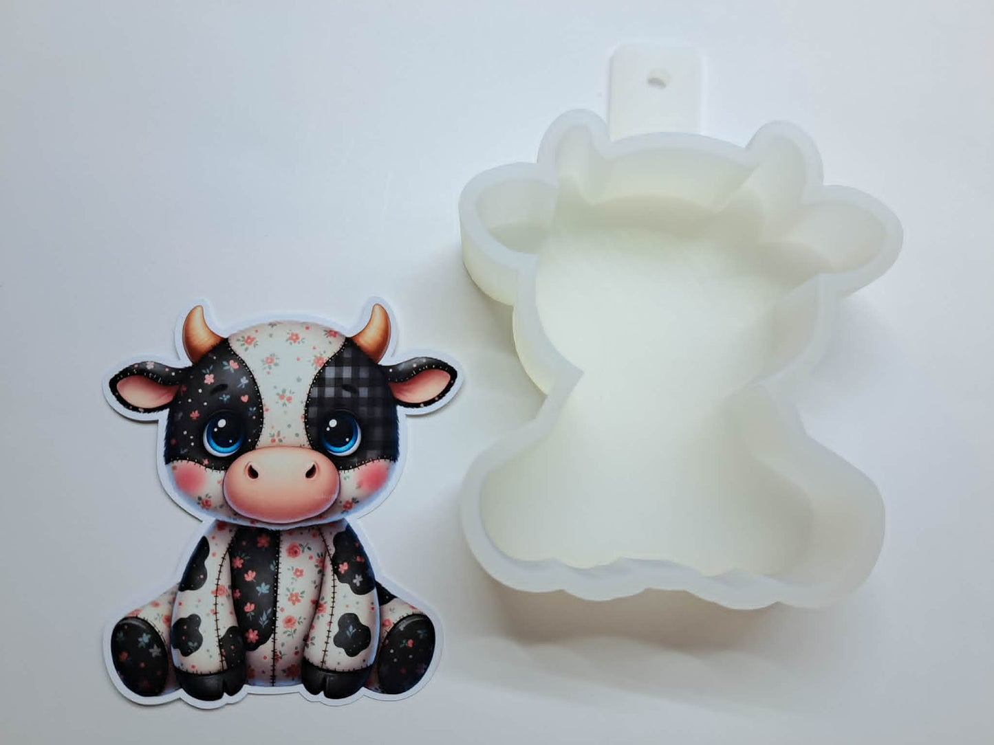 Patchwork Holstein Cow Cardstock Silicone Mold, Aroma Bead Molds, Premium Cardstock Images
