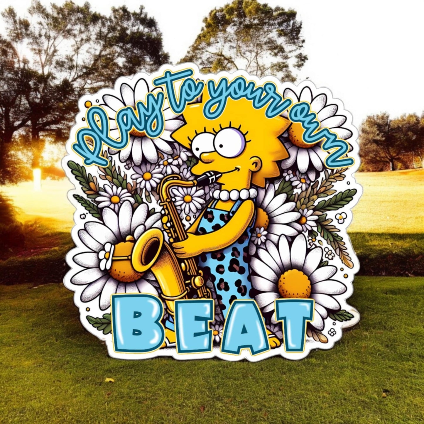 Play To Your Own Beat: Lisa Simpson TV Show Inspired Cardstock Silicone Mold, Aroma Bead Molds, Premium Cardstock Images