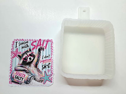 Extra Salty Raccoon for Cardstock Silicone Mold, Aroma Bead Molds, Premium Cardstock Images