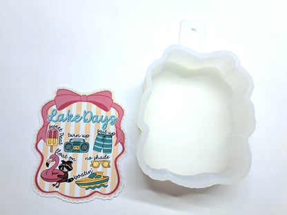Lake Days Coquette Bow Frame Cardstock Silicone Mold, Aroma Bead Molds, Car Freshies, Premium Cardstock Images