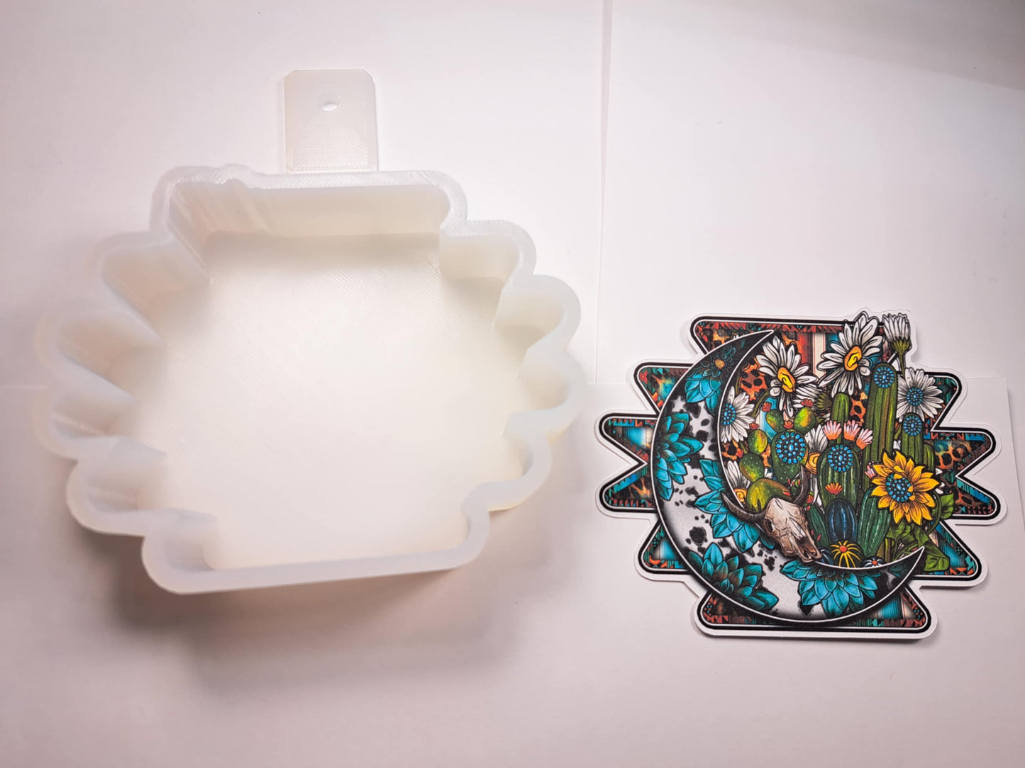 Aztec Moon: Cactus, Succulents and Sunflowers Cardstock Silicone Mold, Aroma Bead Molds, Premium Cardstock Images