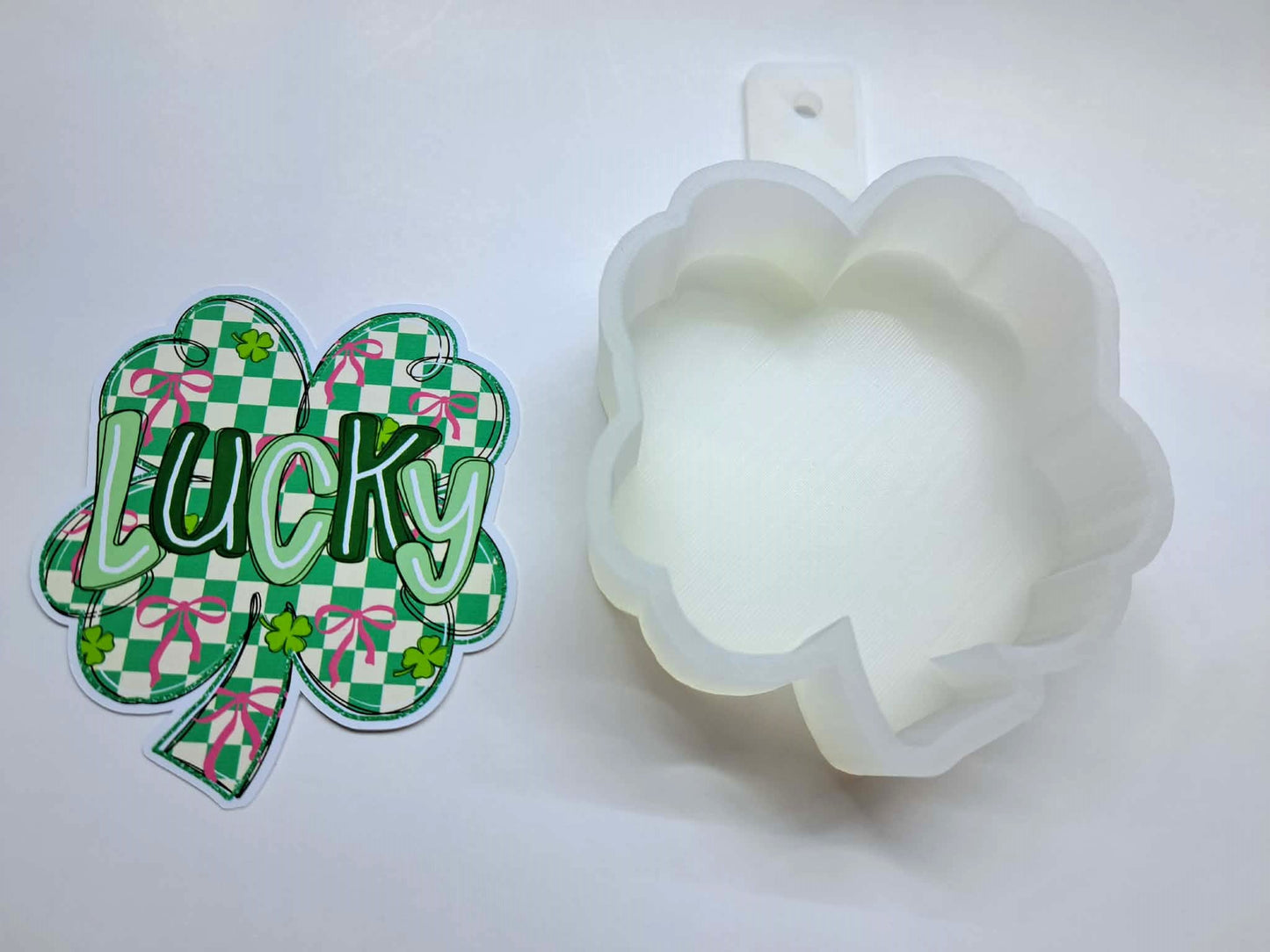 Lucky Shamrock Cardstock Silicone Mold, Aroma Bead Molds, Premium Cardstock Images