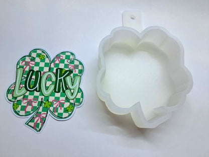 Lucky Shamrock Cardstock Silicone Mold, Aroma Bead Molds, Premium Cardstock Images