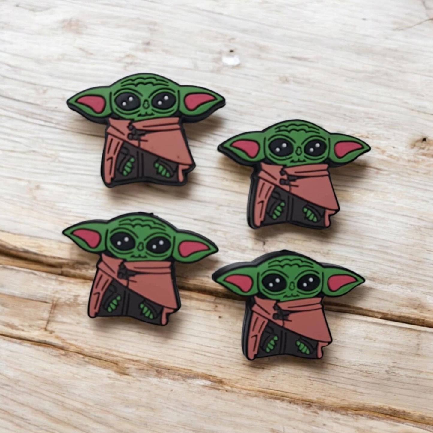 Baby Yoda in Brown Cape Silicone Focal Bead