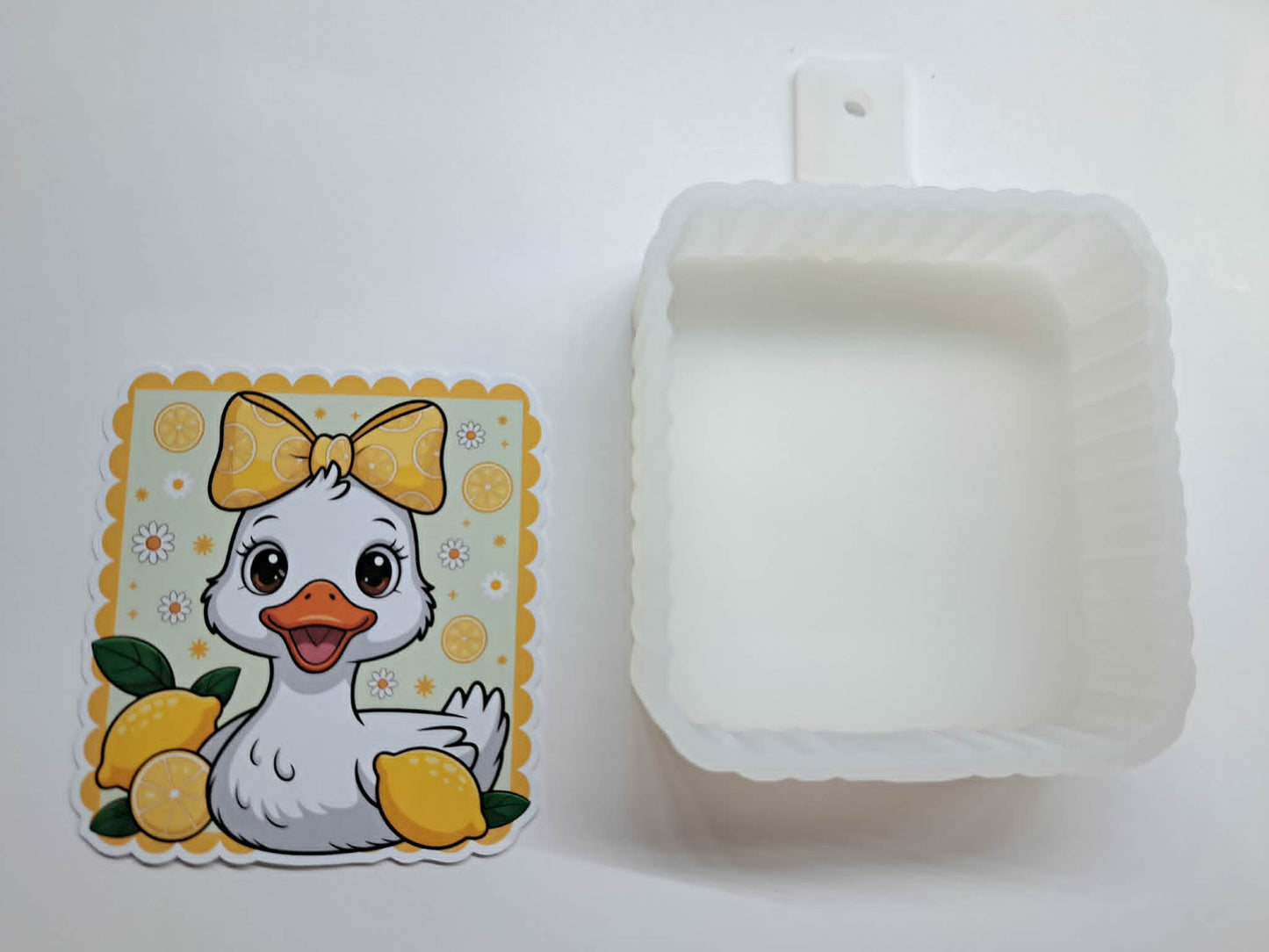 Lemon Duck Frame for Cardstock Silicone Mold, Aroma Bead Molds, Premium Cardstock Images