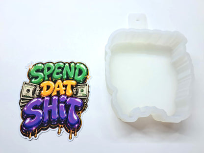 Spend Dat Shit Cardstock Silicone Mold, Aroma Bead Molds, Premium Cardstock Images