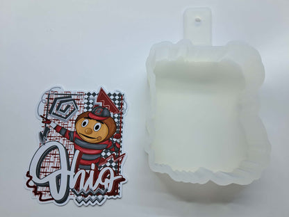 Retro Preppy College Teams: Ohio Buckeyes Cardstock Silicone Mold, Aroma Bead Molds, Premium Cardstock Images