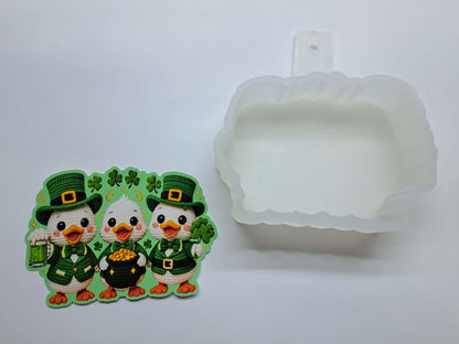Lucky Ducks St. Patricks Cardstock Silicone Mold, Aroma Bead Molds, Premium Cardstock Images