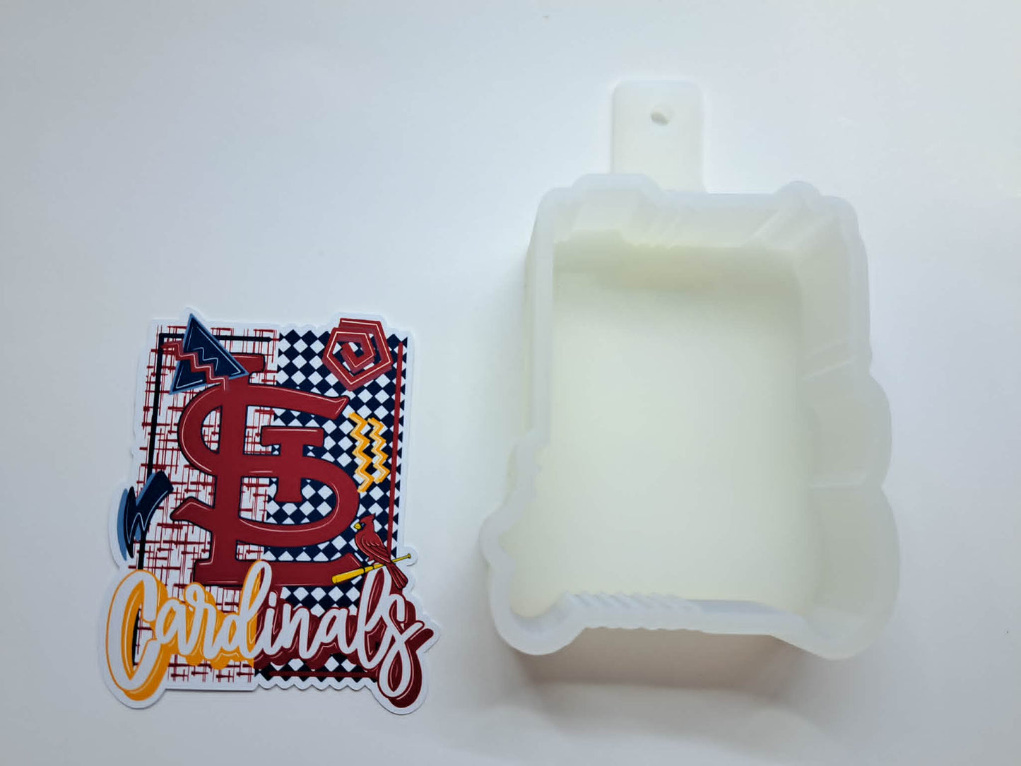 Retro MLB Team: St. Louis Cardinals Cardstock Silicone Mold, Aroma Bead Molds, Premium Cardstock Images