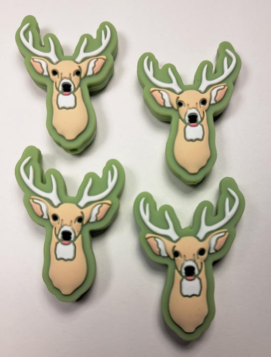 Deer Head Silicone Focal Bead