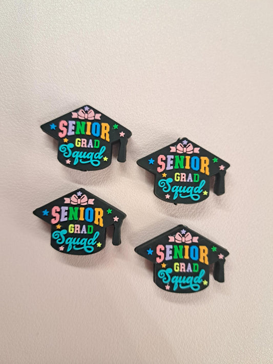 Senior Grad Squad: Graduation Cap and Tassel Silicone Focal Bead