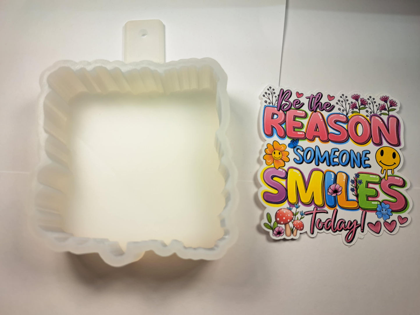Be The Reason Someone Smiles Today Cardstock Silicone Mold, Aroma Bead Molds, Car Freshies, Premium Cardstock Images