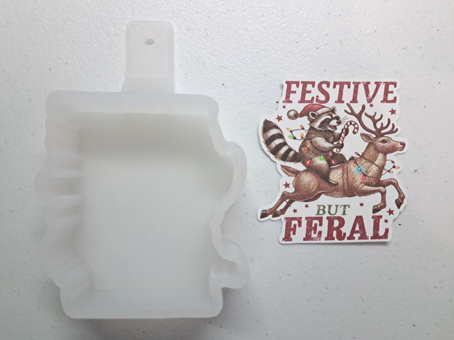 Festive But Feral Cardstock Silicone Mold, Aroma Bead Molds, Premium Thick Cardstock