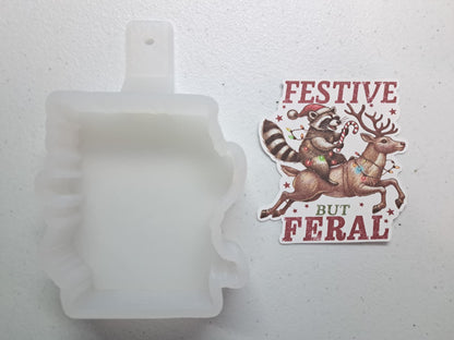Festive But Feral Cardstock Silicone Mold, Aroma Bead Molds, Premium Thick Cardstock