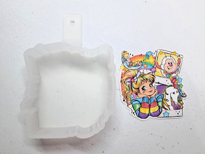 Rainbow Brite Collage Cardstock Silicone Mold, Aroma Bead Molds, Premium Cardstock Images