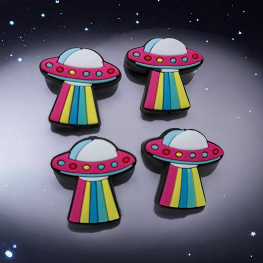 UFO With Colorful Beam Silicone Focal Bead