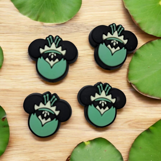 Tiana: Mouse Ears Round Disney Movie Inspired Silicone Focal Bead