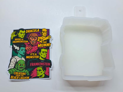 Vintage Halloween Horror Movies Cardstock Silicone Mold, Aroma Bead Molds, Car Freshies, Premium Cardstock Images